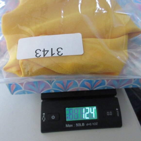 Club Monaco Women Silk Tunic Top V-Neck Pullover Bell Sleeve Casual Yellow S 124 - Picture 11 of 11